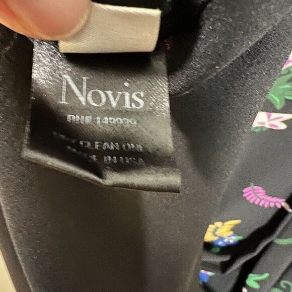 Novis Womens Silk Dress Size 8 Novelty Print Floral Runway Made In USA - Picture 13 of 14